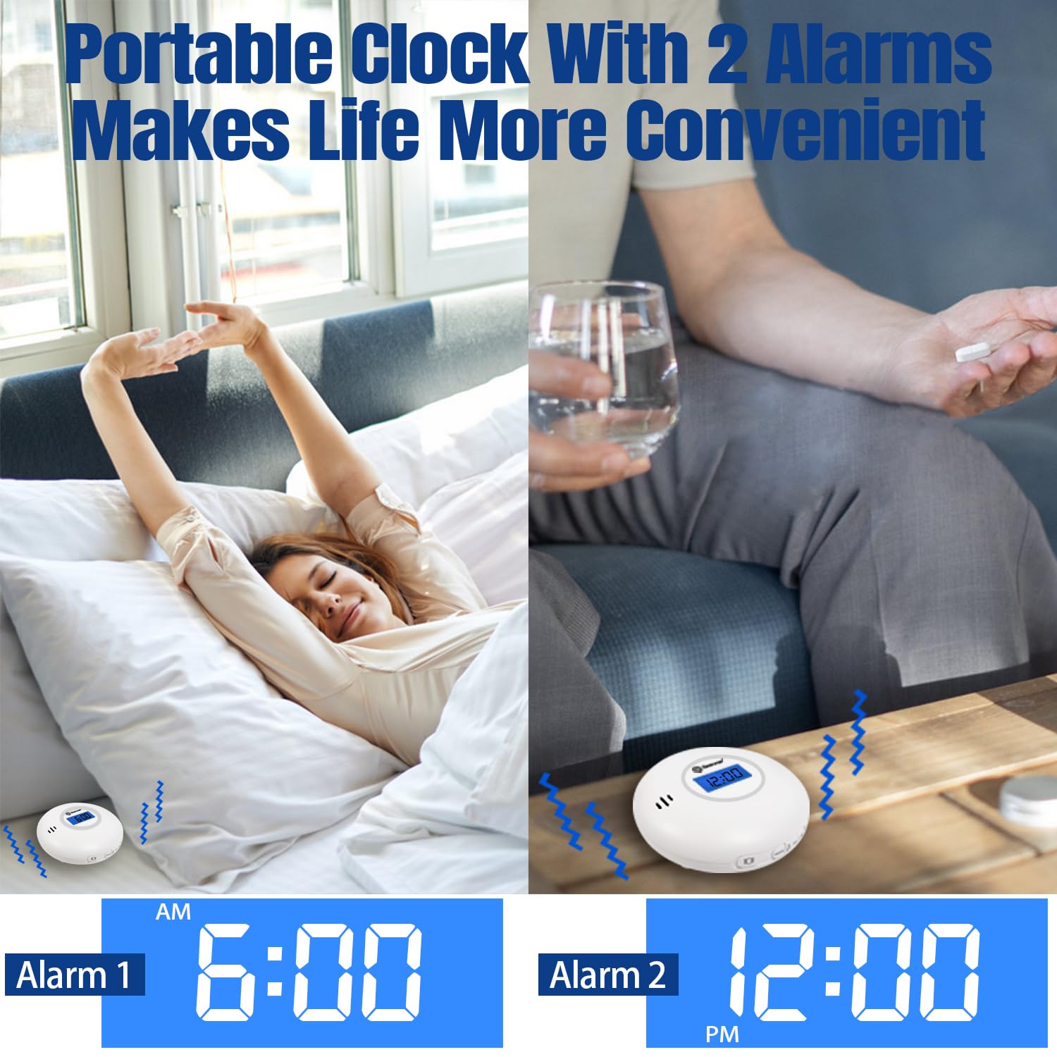 Geevon Vibrating Alarm Clock For Heavy Sleepers, Extra