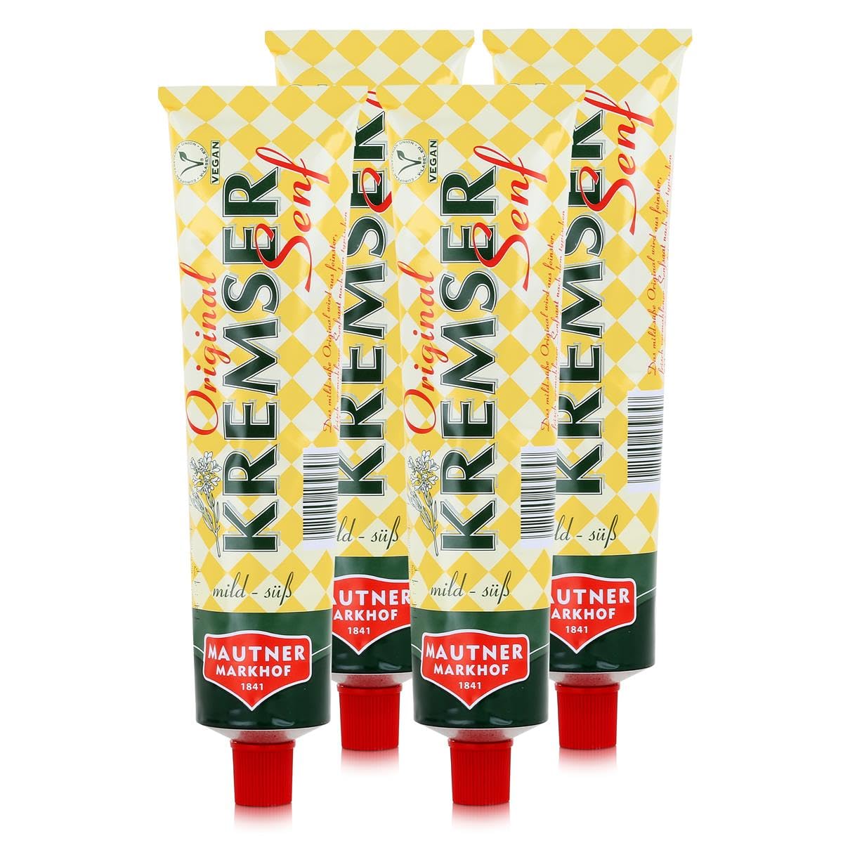 mautner Mark Hofmeister kremser Mostaza, Mild de dulce – 200 g – 4 x