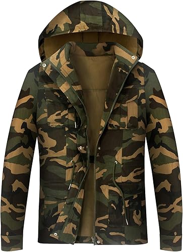 Miniatura 9 de SheKiss Chaqueta de camuflaje para mujer abrigos de moda para otoño manga larga con cremallera lona y bolsillos