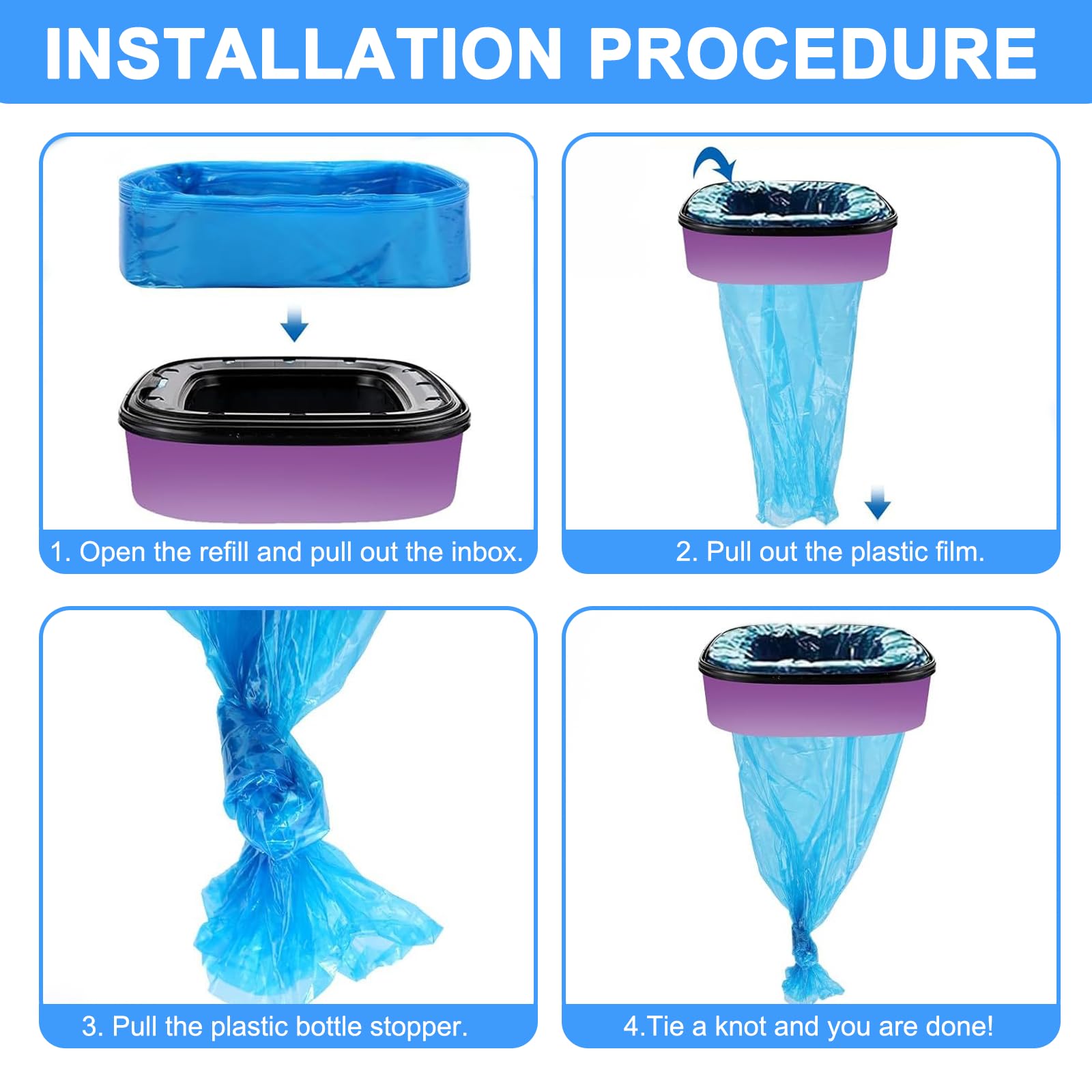 Nappy Bin Refills, 6PCS Diaper Pail Refill Bags, Diaper Disposal Refills - Image 4