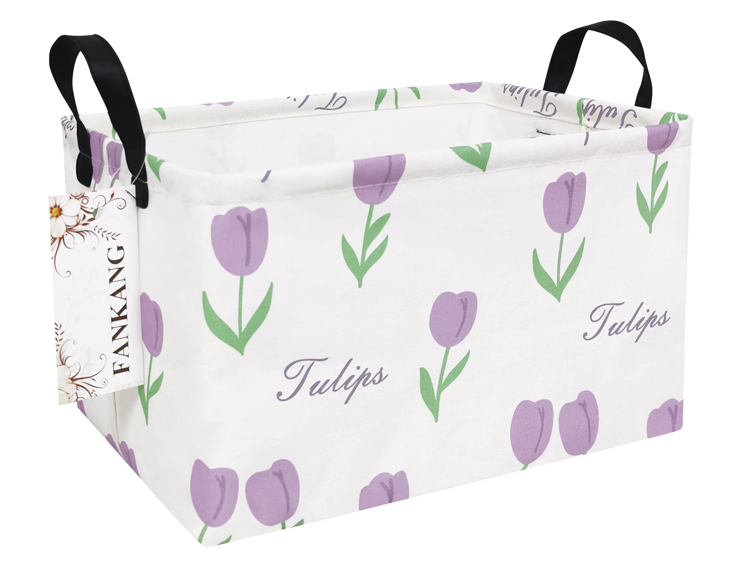 FANKANG Storage Bins, Nursery Hamper Canvas Laundry Basket Foldable with Waterproof PE Coating Large Storage Baskets for Kids Boys and Girls, Office,