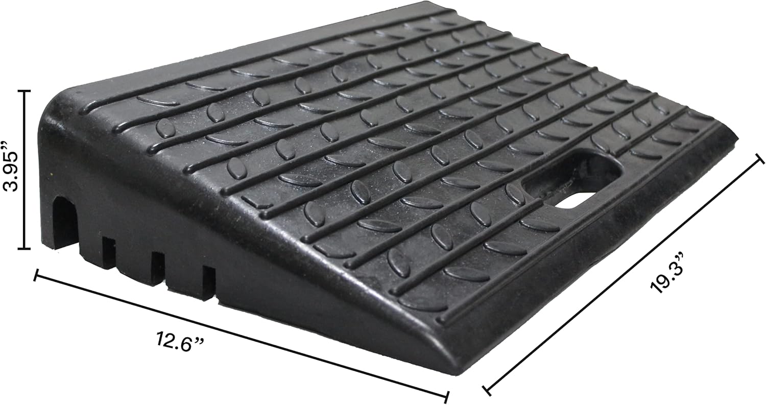 MaxxHaul 50564 Curb Ramp 19-1/4" x 12-1/2" x 4" (Pair) for Wheelchairs, Lifts, Dollies, Scooters, Motorcycles, Bikes, Trailers, Trucks, & Commercial Vehicles