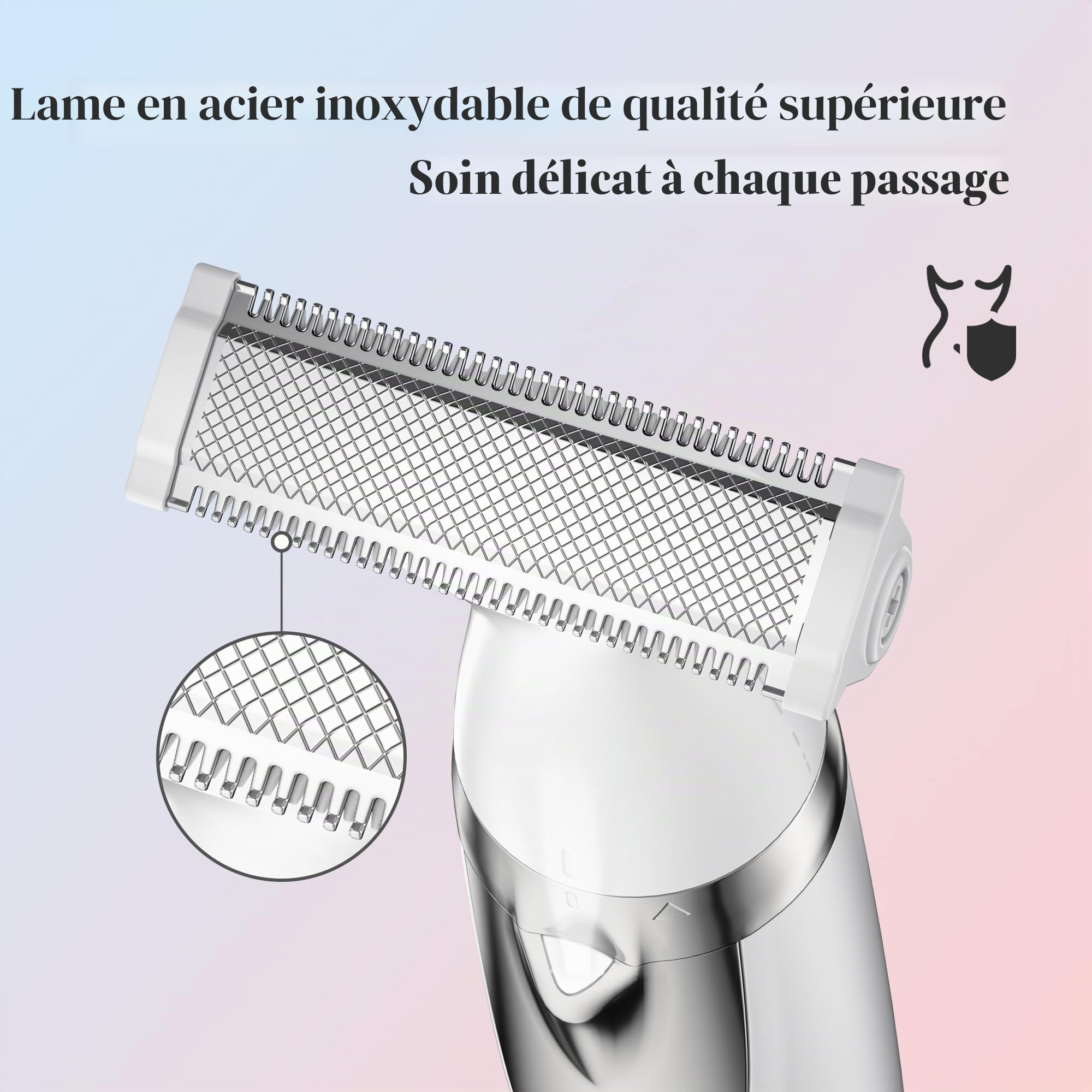 BarberBoss Rasoir électrique pour femme, portable 3 en 1 pour femme, rasoir corps, bikini et visage, rasoir sans fil, épilation visage, rechargeable par USB, QR-8003 | Rasoir portable, pour le corps, le bikini et le visage, sans fil, rasoir humide et sec,