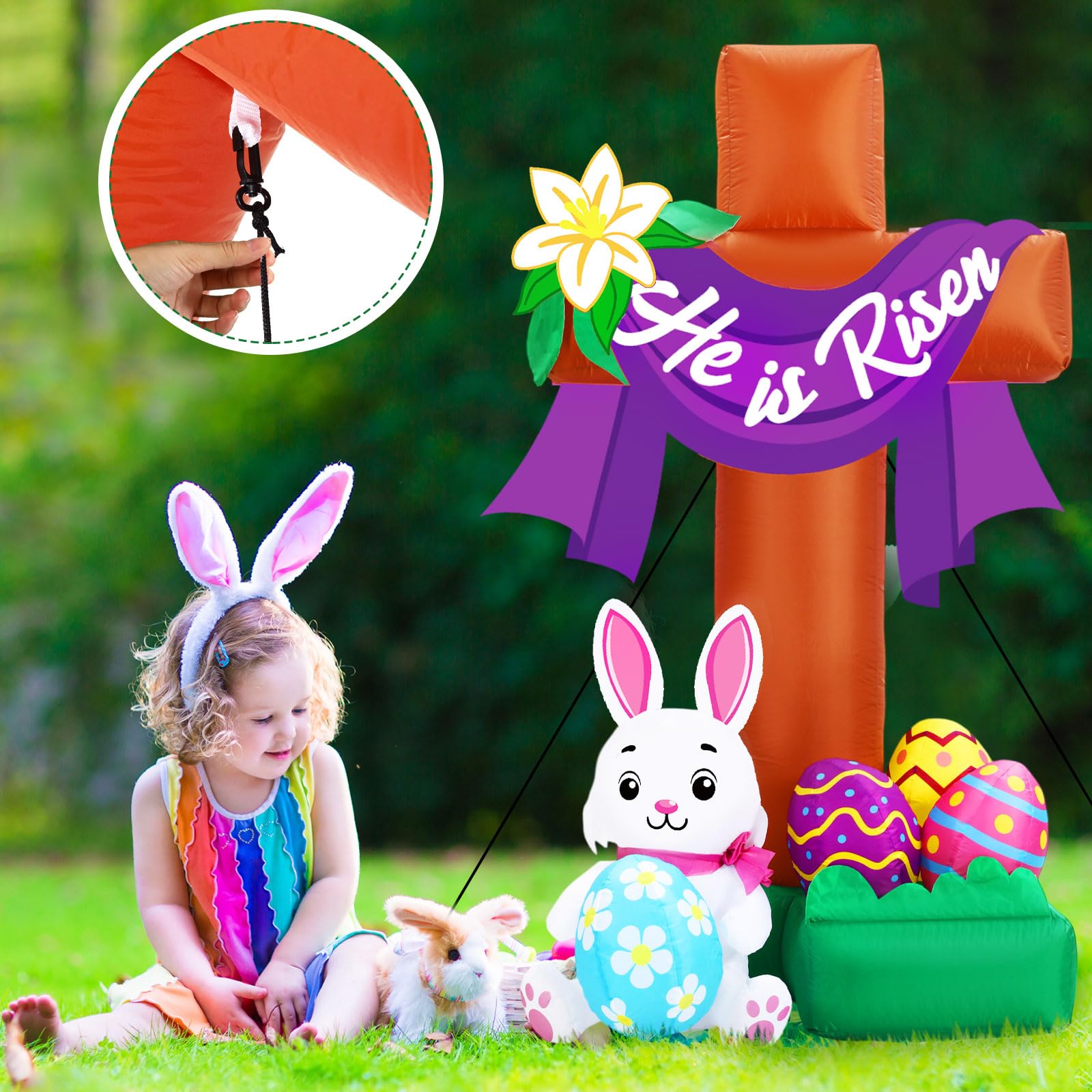 Snapklik.com : Leyndo 6 Ft/1.8 M Easter Inflatable Cross Outdoor ...