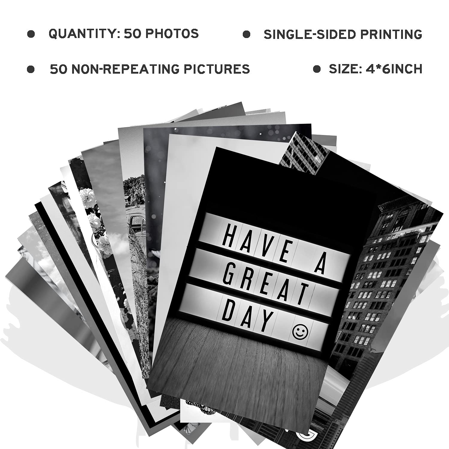 Woonkit Black White Wall Collage Kit Aesthetic Pictures, Black and