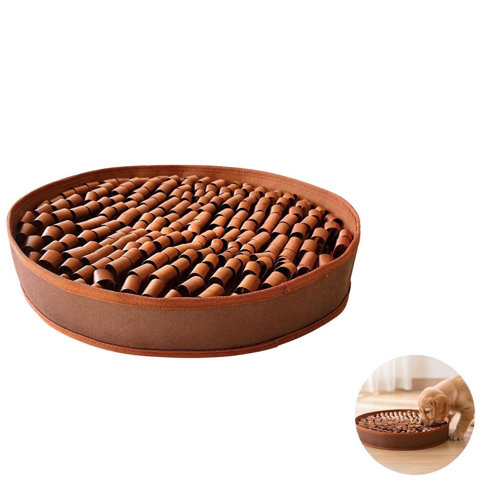 Hundenasearbeit-Matte, 50 cm Hundefutter-Matte für langsames Fressen, Robustes Intelligenzspielzeug für Futtertraining, mentale Stimulation für Komfort, braun
