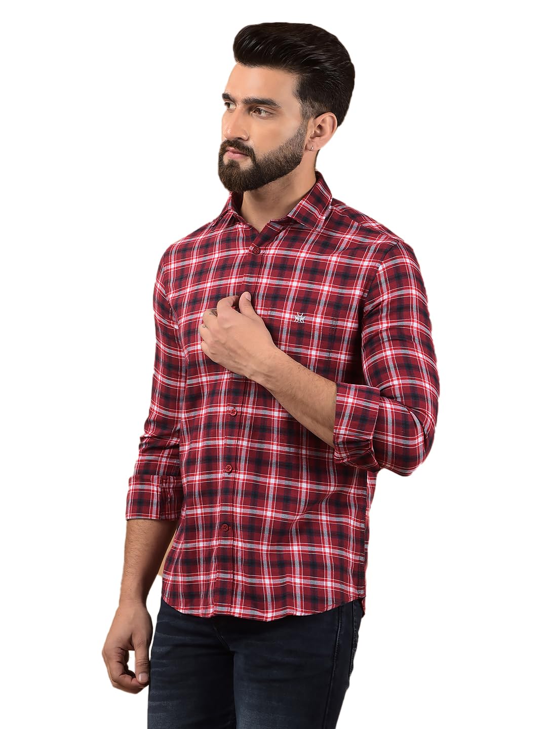 Crimsoune Club Men's Mustard Checked Shirt-picture-38