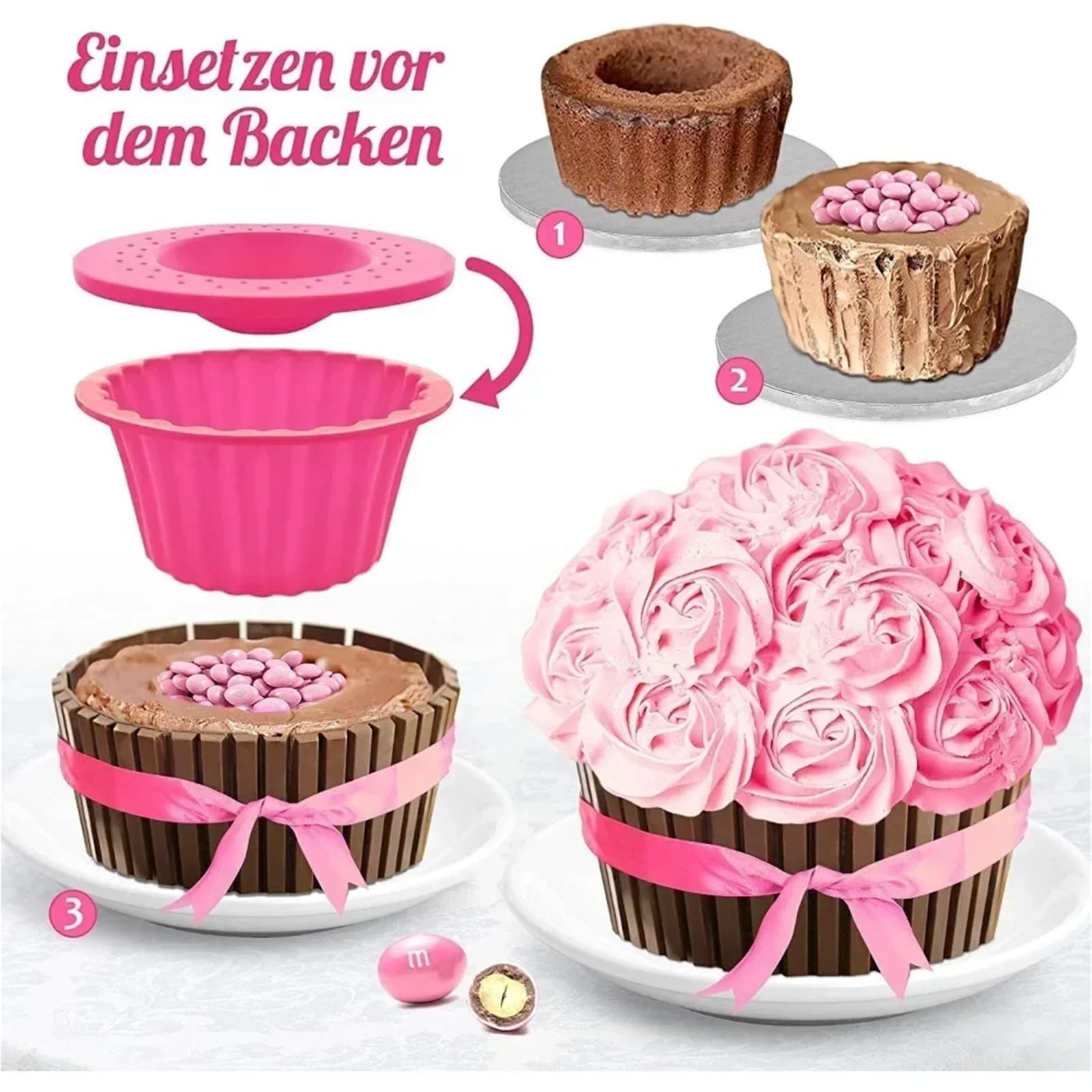 3 moules à cupcakes géants en silicone