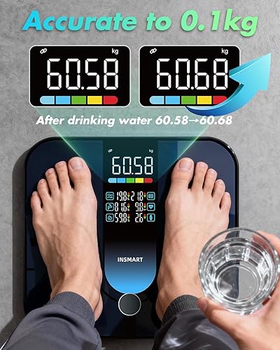 Miniatura 4 de INSMART Báscula inteligente para peso corporal, báscula de grasa corporal de pantalla grande, báscula de peso precisa digital Bluetooth