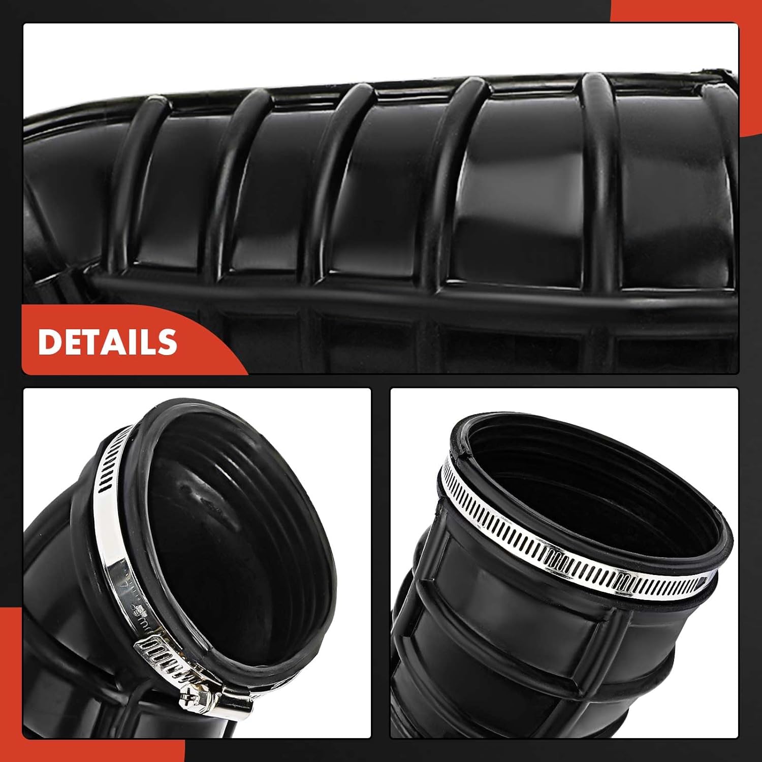 A-Premium 9 inch Engine Air Clean Intake Tube Hose W/Clamps Compatible with Ford F-250 Super Duty/F-350 Super Duty/F-450 Super Duty/F-550 Super Duty 1999-2003, Excursion 2000-2003, 7.3L