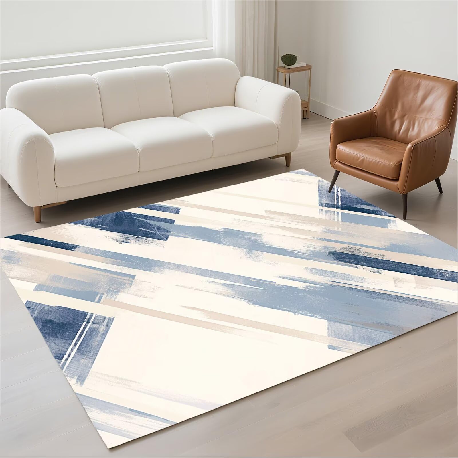 Tapis de salon lavable 120x180 antidérapant grand carpet moderne chambre