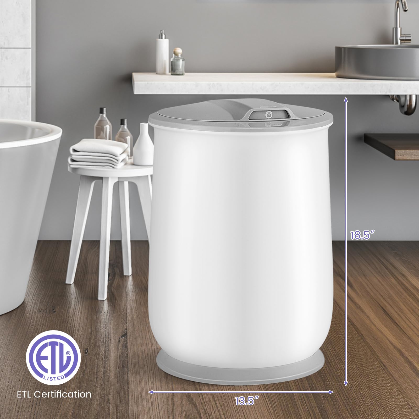 Tangkula Towel Warmer Bucket, 21L Towel Warmer with Flip-Top Lid, 1H Auto Shut Off, Fits up to 2 Oversized 45