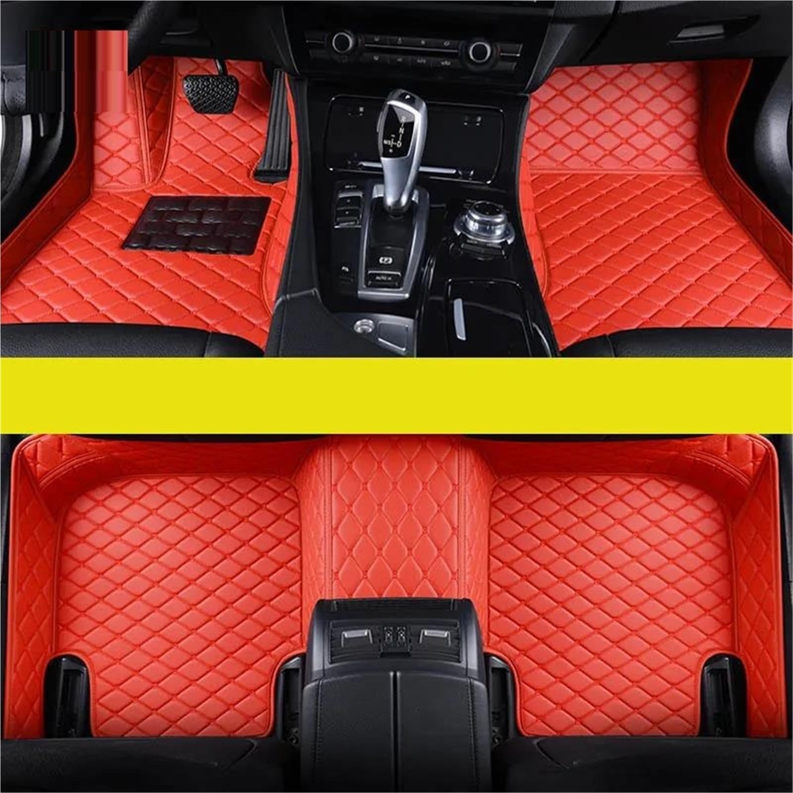 Gestreifte, Individuell Gestaltete Autofußmatte Aus PU-Leder Für Volvo S90, Innenausstattung, Teppich Anti-Schmutz