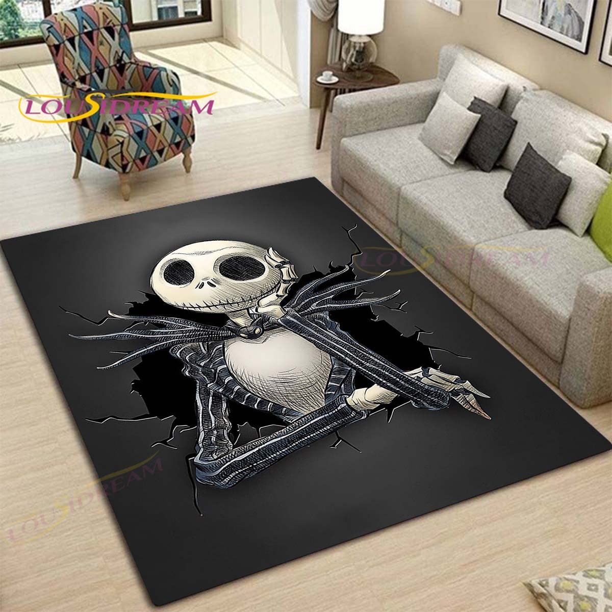 Allenada Carpet Floor Mats, 3D Printing Horror Series,Various Sizes To Choose From,Children'S Bedroom Soft And Thick Flannel(A11412) 160x200Cm