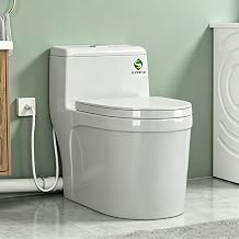SUPERFLO Macerating Toilet System with 600W Macerator Pump, One Piece Upflush Toilet for Basement Bathroom, Rear Outlet Toilet with 3 Water Inlets for Sink, Shower & Laundry