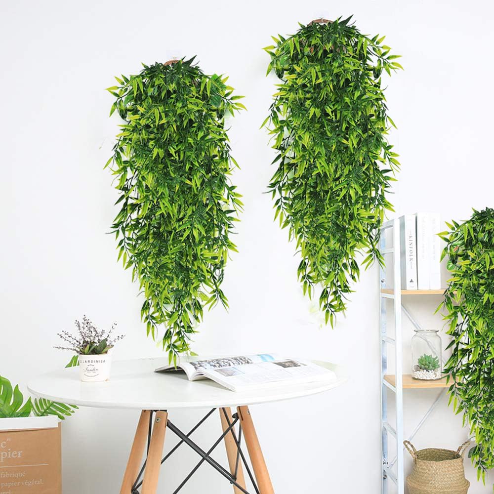 TOBBOMEY Künstliche Bambusblätter 12 Stück - Deko Für Wand & Tür