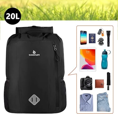 Miniatura 3 de Mochila seca de 20 L, impermeable, con bolsa para la cintura y funda para teléfono, bolsa seca enrollable para kayak, playa, rafting, canotaje,