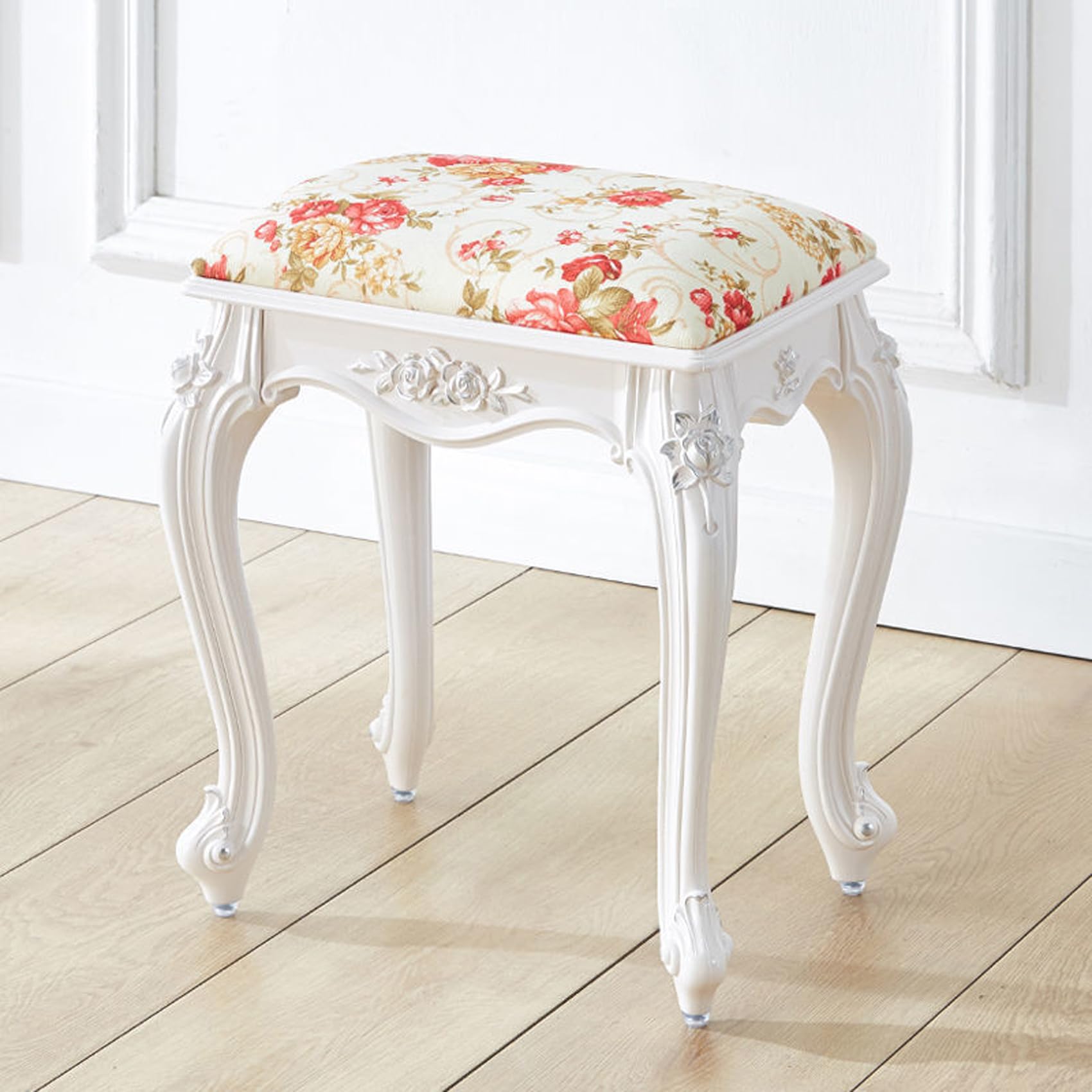 Tabouret de coiffeuse carré vintage chaise de maquillage 17 pouces pour chambre
