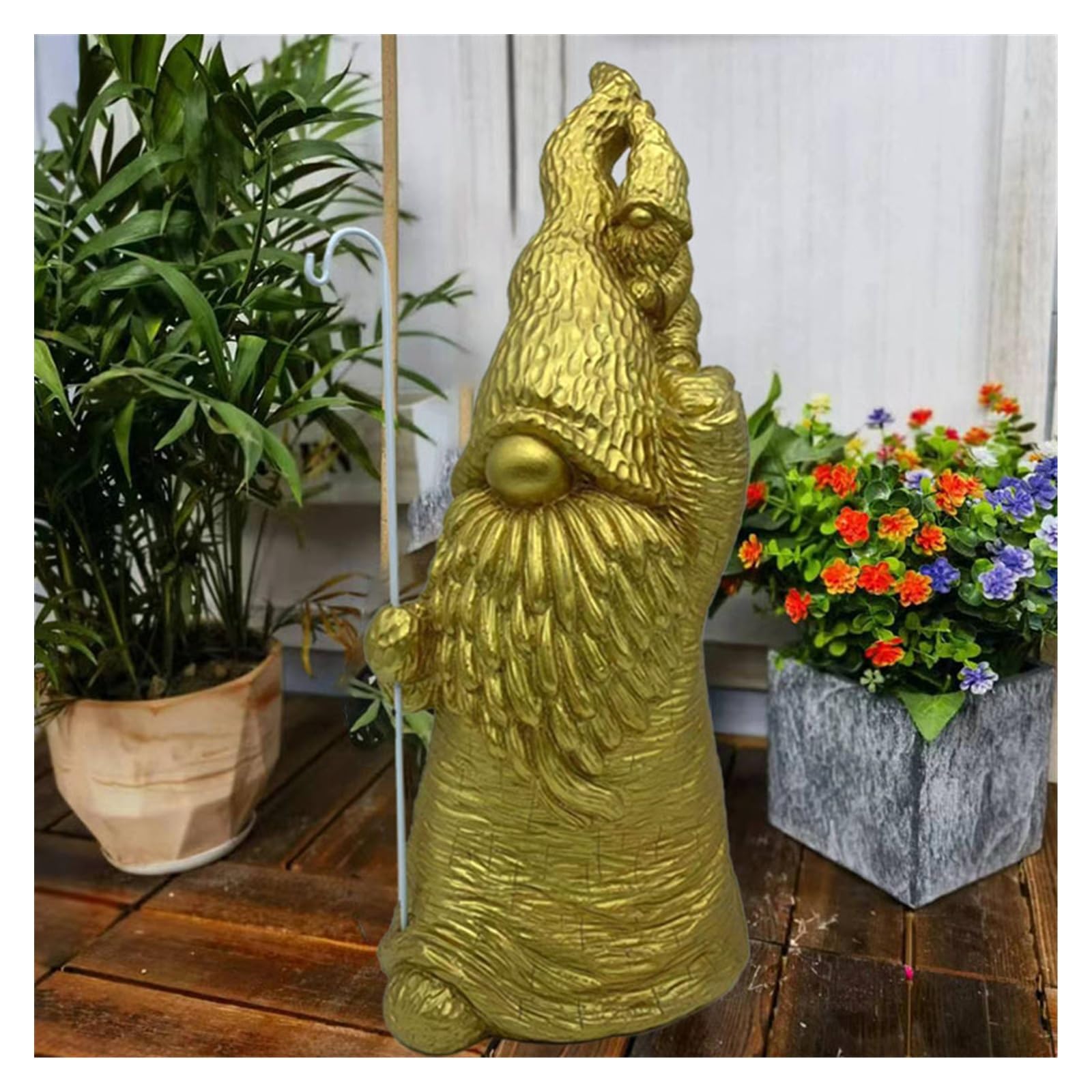 Śmieszne krasnale ogrodowe statua ozdoby ogrodowe żywiczne gnomy dekoracje na zewnątrz odporne na warunki atmosferyczne dekoracje na patio trawnik gnomy ogrodowe prezenty (Color : E)