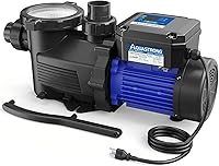 AQUASTRONG 2HP Dual Speed Pool Pump with Timer - 5186 GPH High Flow for Inground & Above Ground Pools