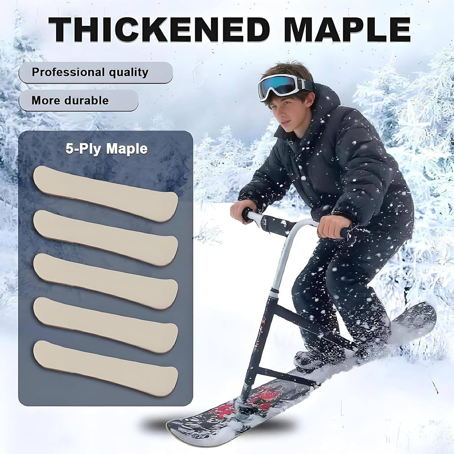 Winterspaß Mit Skiern, Schlittschuhen, Schneescooter, Ski-Scooter, Rodelschlitten Und Snowboard Mit Lenker, Vielseitig Einsetzbarem, Tragbarem Sandboard Und Snowskate. A
