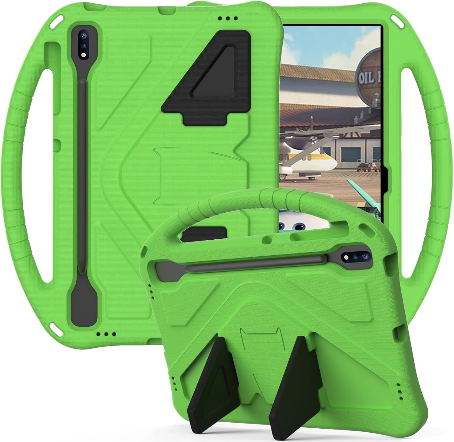 Tablet Cover Lightweight Shockproof Kids Friendly Cover for Huawei MatePad Pro 12.6" (2021),with Handle Stand Thickned Cornor Impact Protection Tablet(Green)