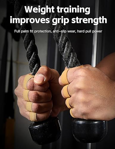 Miniatura 6 de Guantes de cuero para levantamiento de pesas, guantes de levantamiento de pesas para hombres y mujeres, guantes de gimnasio para levantamiento de
