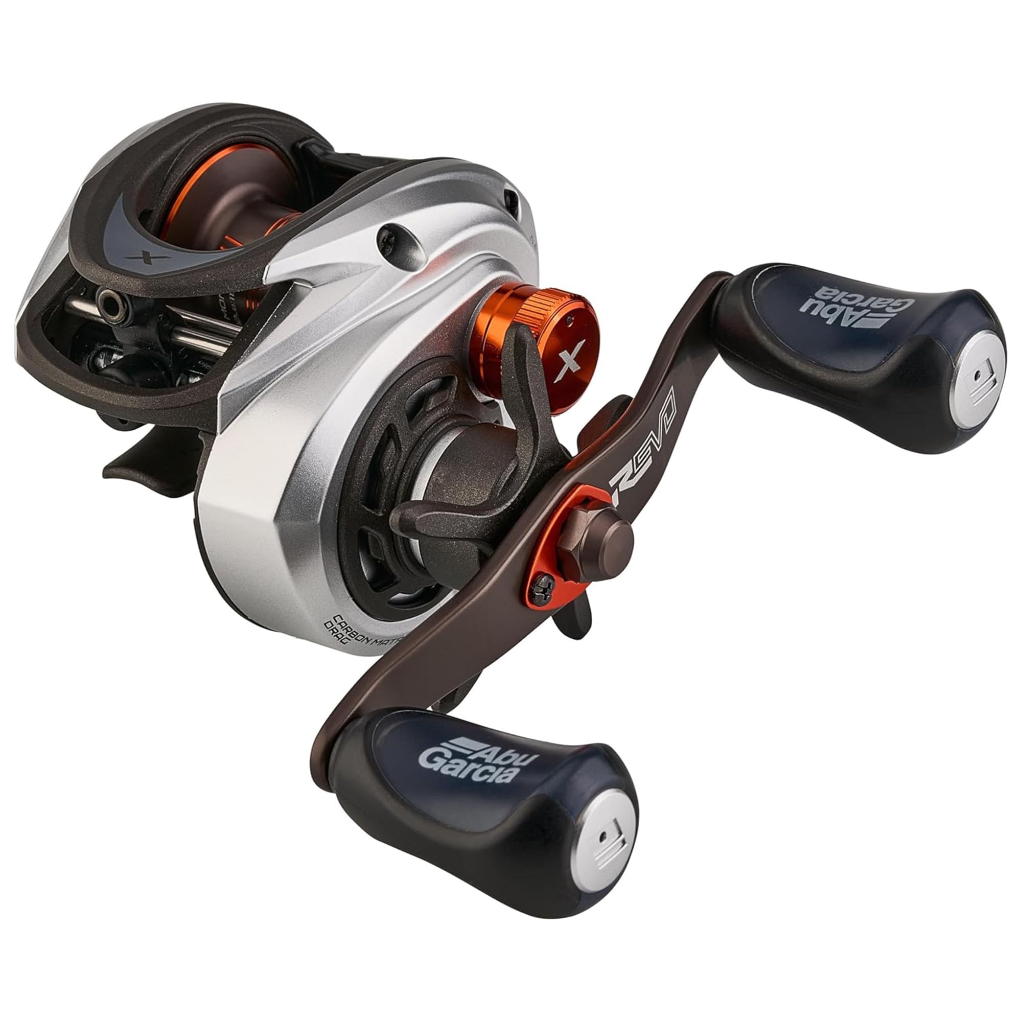 Abu Garcia Low Profile Baitcast Reel, Revo X Low Profile Reels, Predator Fishing, Fresh water Angler, Perch, Pike, Zander, Black/Silver, Robust & Lightweight, 8+1 Bearing Count, Low Profile