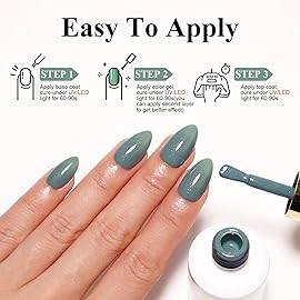 Imtiti Glitter Gel Nail Polish, 0.5 Fl Oz Sage Green Glitter Gel Polish Soak Off LED U V Gold Shimmer Sparkle Nail Gel Polish DIY Nail Art Starter Manicure Salon Gel Nail Polish Kit