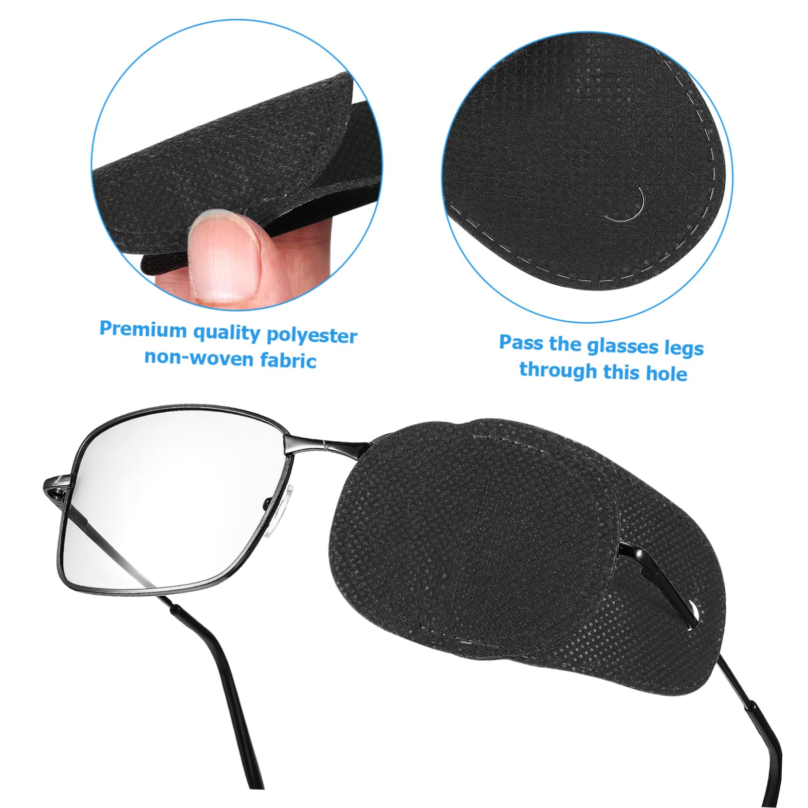 VALICLUD 12 Parches Oculares de Tela No Tejida para Gafas, Transpirables y Ajustables, Ideales para Uso en Casa y Viajes, para Niños Ambliopía