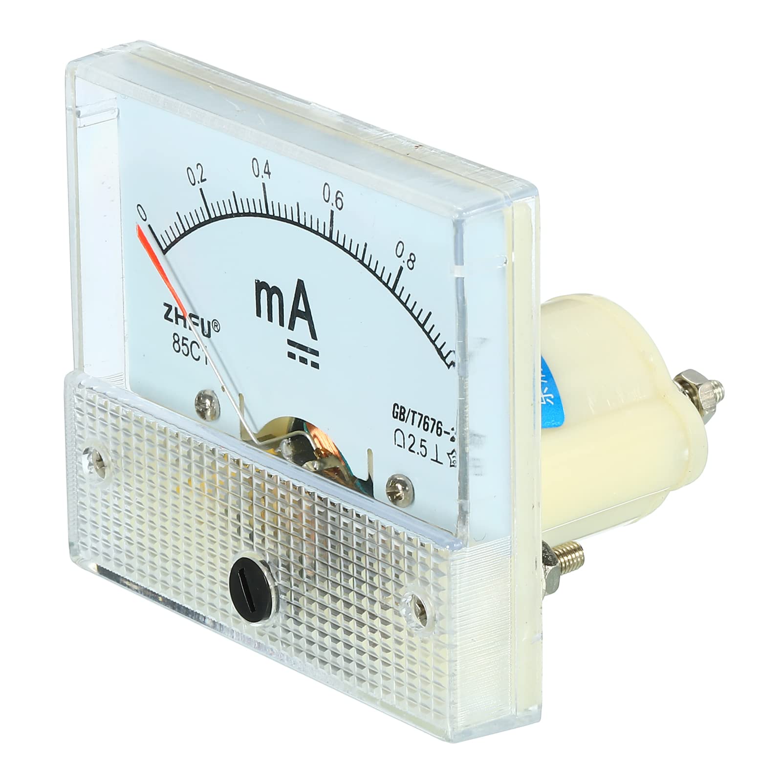 YOKIVE Analog Panel Ammeter, 85C1 Ampere Meter Current Tester, Great for Office Art, Home, Daily Use (DC 0-1mA)