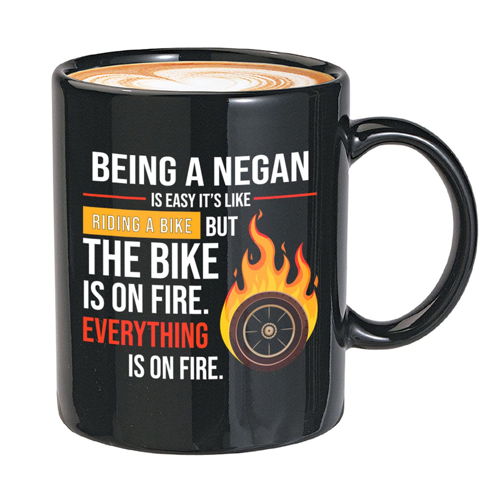 Sarcasm Coffee Mug 11oz Black - Being A Negan Is Easy It's Like Riding A Bike - Occupation Celebration Employment Profession Game Job