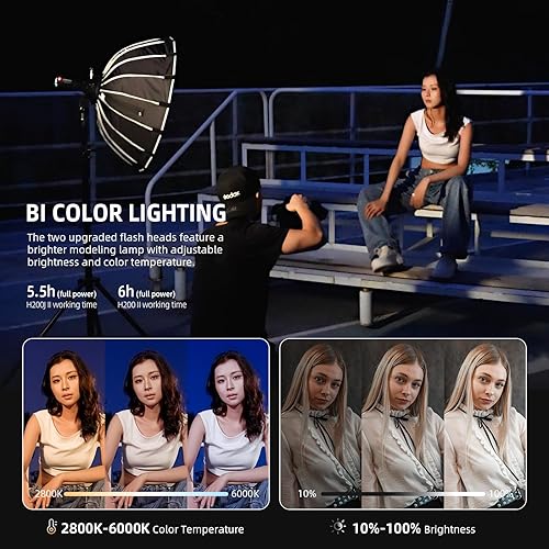 Vista 4 de GODOX AD200 Pro II AD200Pro II Flash estroboscópico, TTL 200W Flash de bolsillo HSS 1/8000s, sincronización inalámbrica de un toque, pantalla