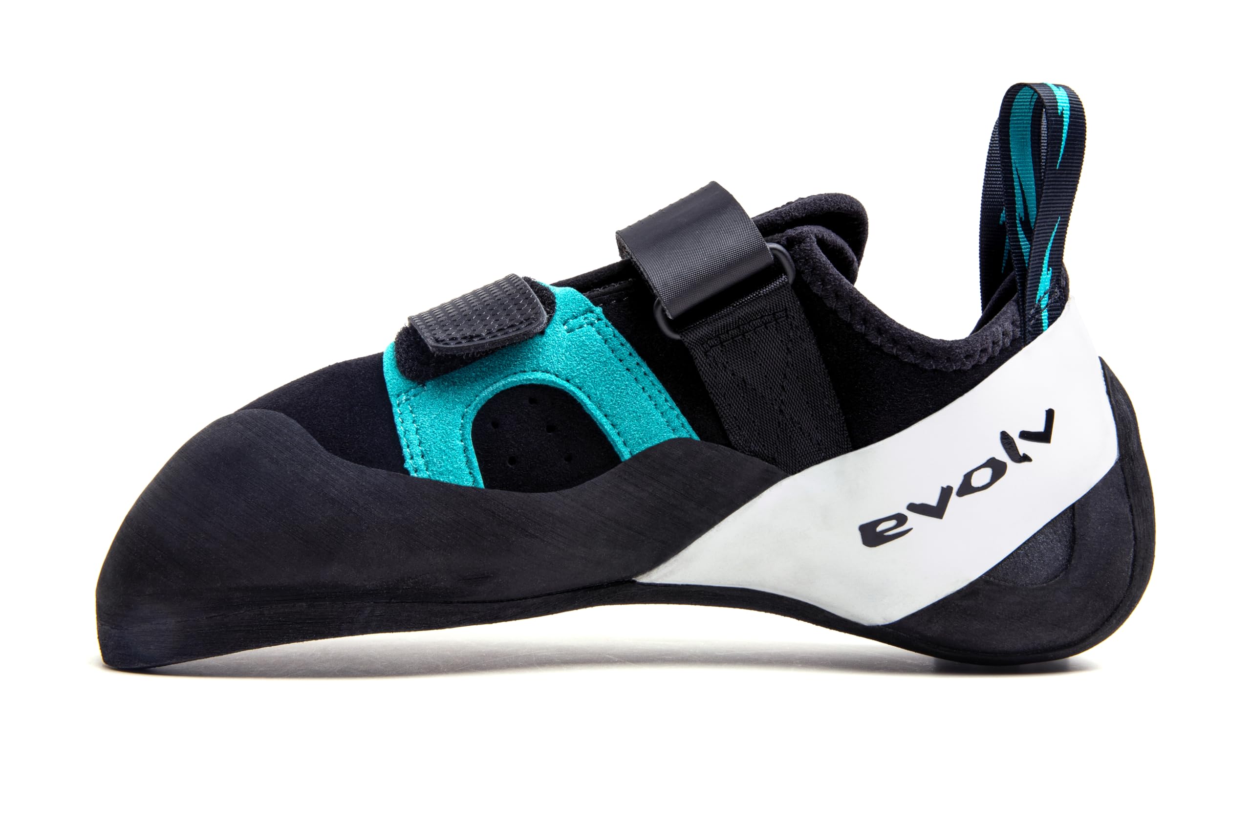 EVOLV Men’s Geshido Rock Climbing Shoe for Sport & Traditional Climbing - Black/Teal/White - 10.5