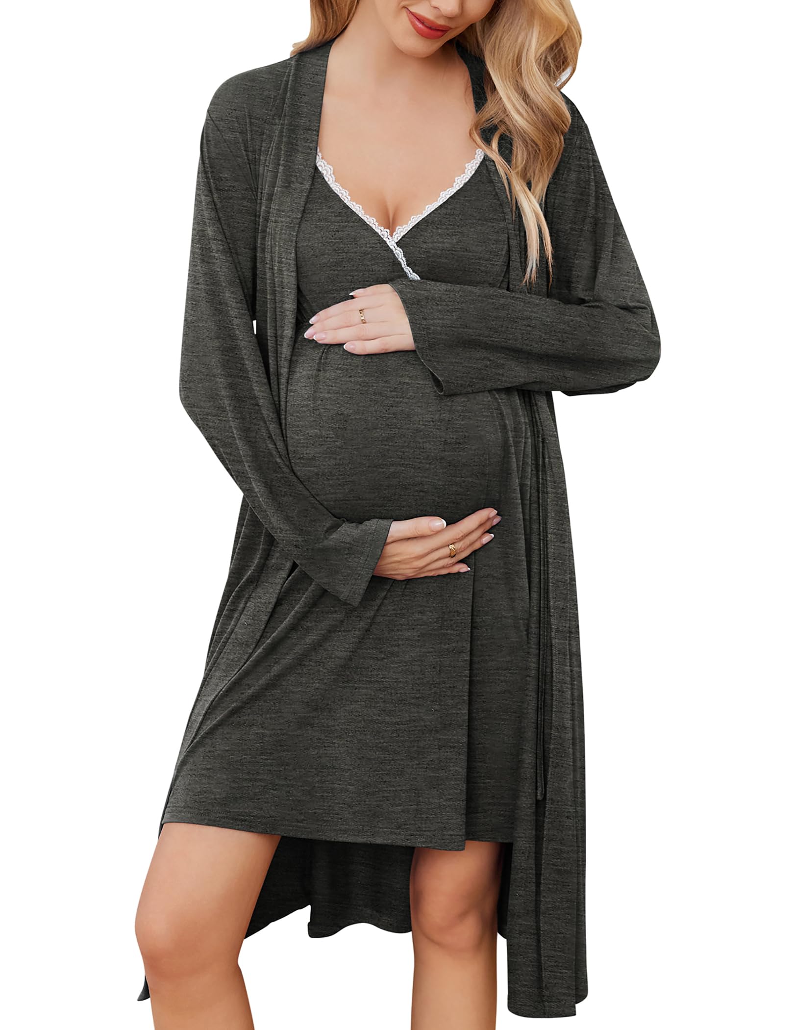 Birthing Gown HGps8w Womens Maternity Nursing Gown Labor Delivery