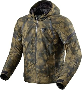 REVIT! Mens Flare 3 H2O Urban Sport Motorcycle Jacket Camo Dark Green - Large