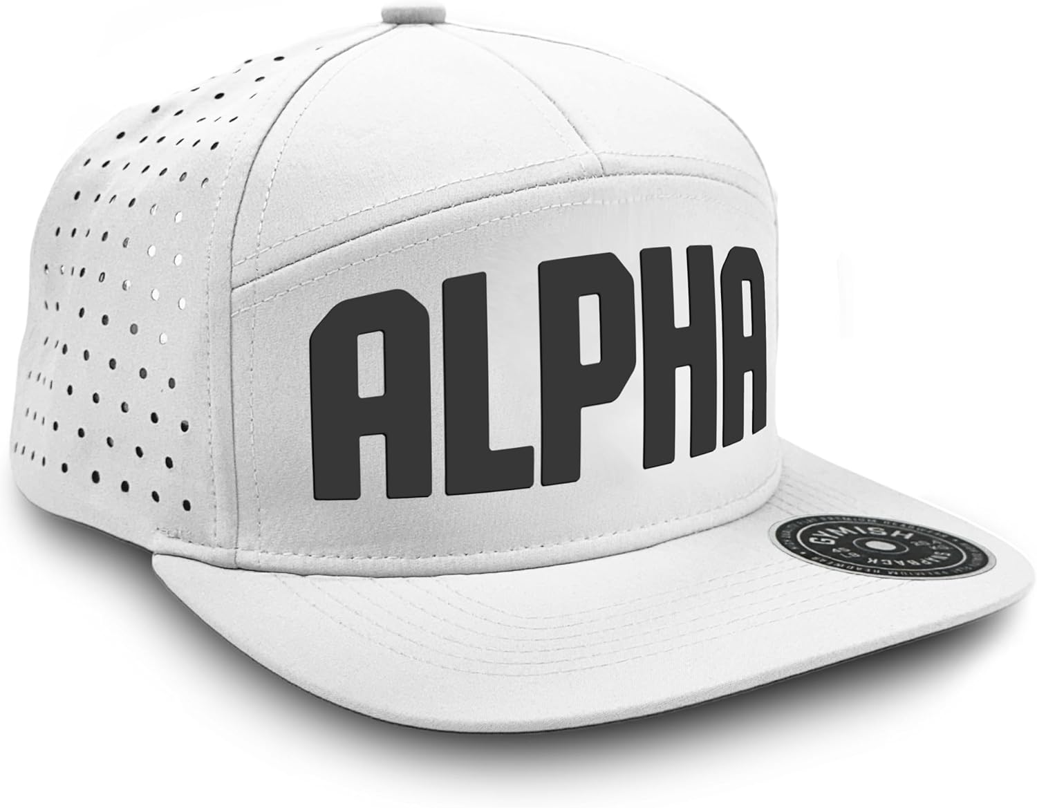 Alpha Workout Hats for Men, 7 Panel Laser Vented Classic Adjustable Snapback Hat Mens Gifts
