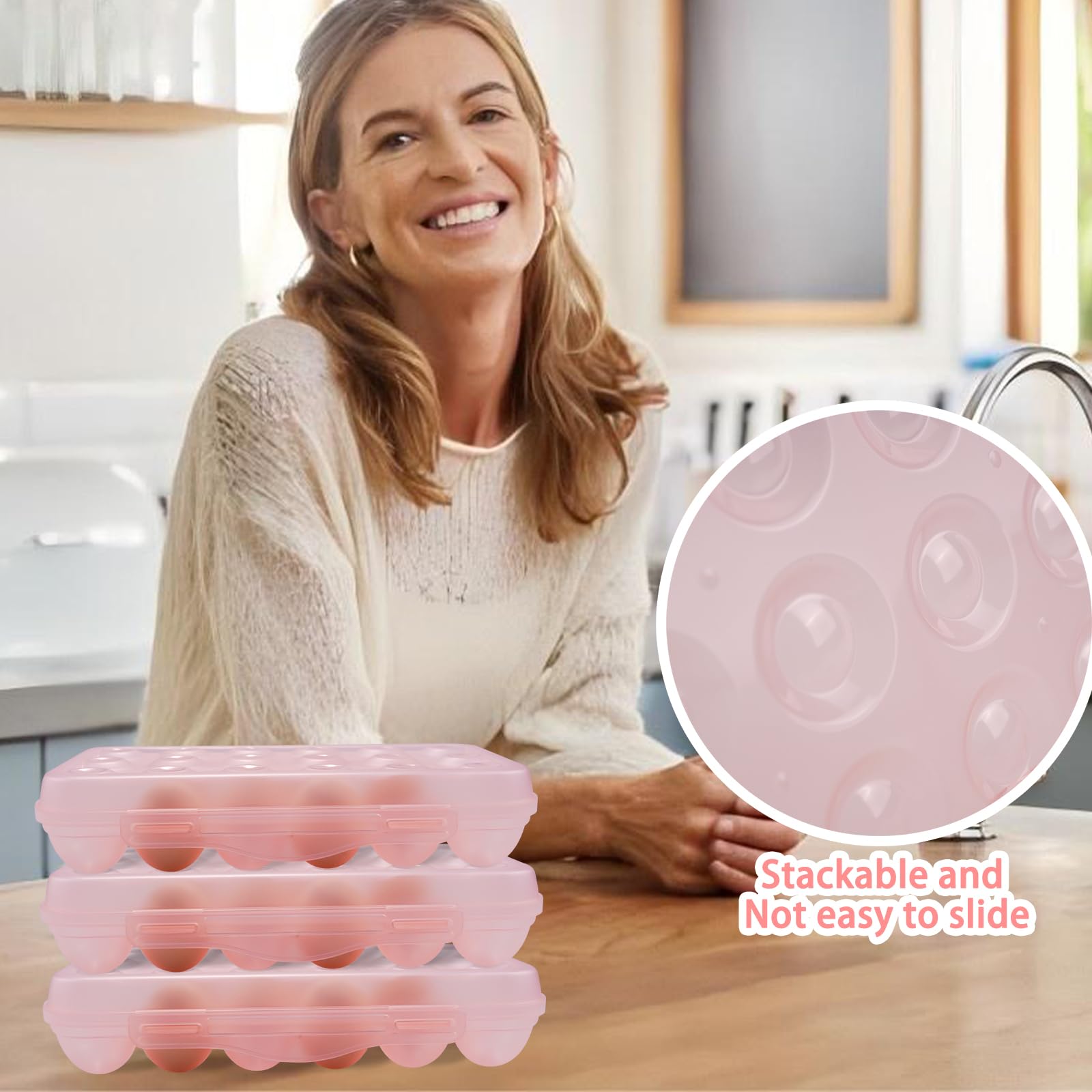 Portauova Per Frigorifero 18 Uova - Scatola Trasparente Con Coperchio Antipolvere - Foto 10