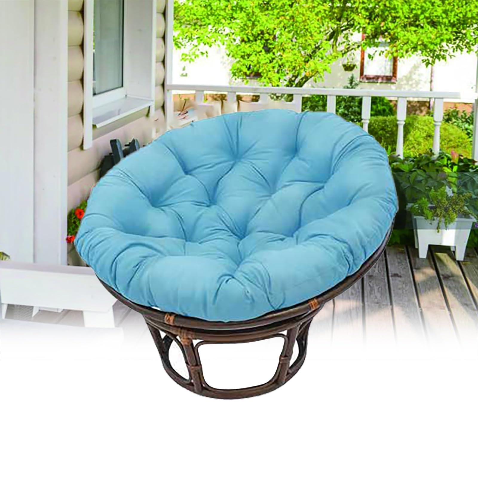 Coussin de chaise suspendue bleu clair : transformez votre balcon en espace de détente cosy