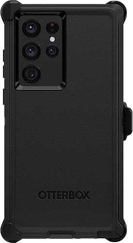 Miniatura 2 de OtterBox Funda para Galaxy S22 Ultra Defender Series, color negro, resistente y duradero, con protección de puerto, incluye soporte de clip para