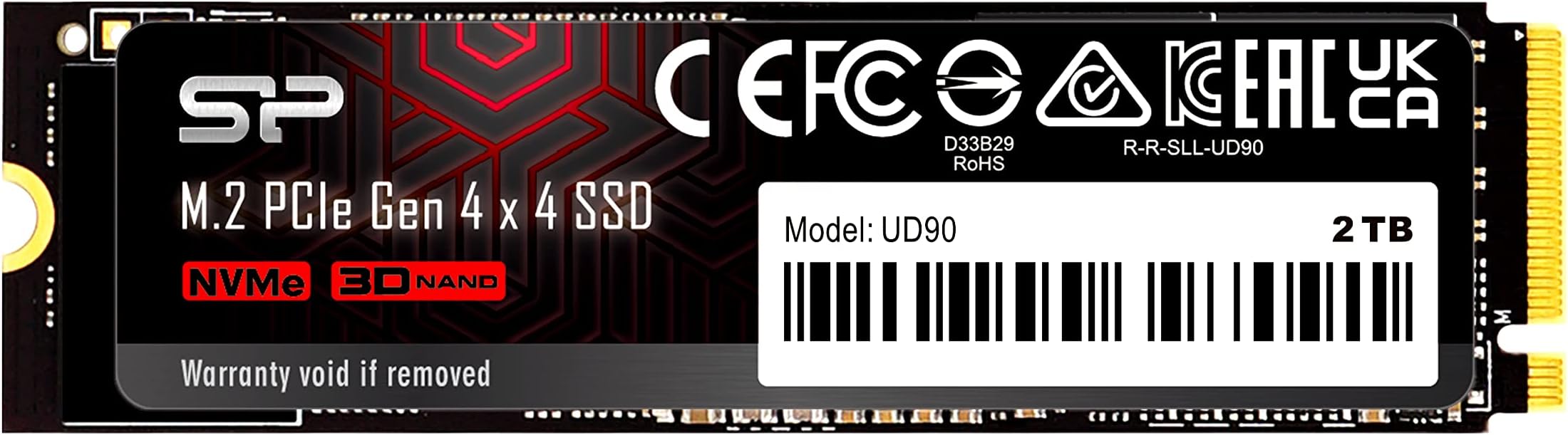 Silicon Power UD90 2TB NVMe PCIe 4.0 SSD, Up to 5000MB/s, 3D NAND, M.2 2280 PCIe Gen4x4 Internal Solid State Drive for Desktop Laptop PC ComputerLaptop Computer