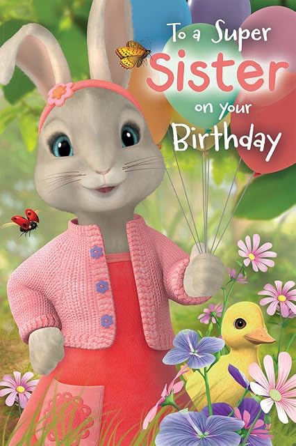 Peter Rabbit PE004 SISTER Birthday Card Multi Colour