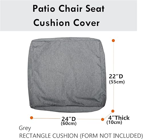 Miniatura 4 de youngseahome Fundas de cojín de asiento de patio, fundas lavables de repuesto, fundas de cojín impermeables para silla de muebles de exterior, para