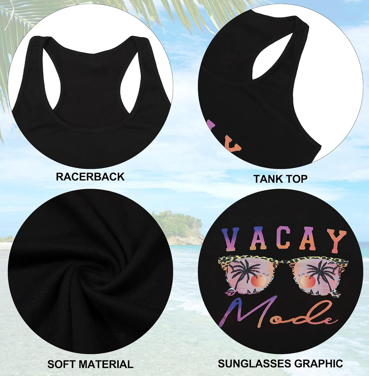 Vacay Mode Tank Top Women Summer Beach Tanks Hawaii Vacation Shirt Loose Sleeveless Casual Tee Top - Image 7
