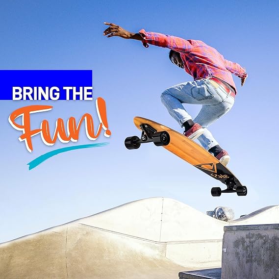 SereneLife Complete Standard Skateboard Mini Cruiser - 8 Ply Canadian & Bamboo Maple Deck Complete Flat Concave Skate Board W/ 7 Aluminum Trucks - for Kids, Teens, Adults