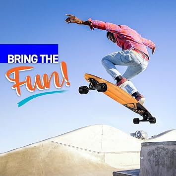 SereneLife Complete Standard Skateboard Mini Cruiser - 8 Ply Canadian & Bamboo Maple Deck Complete Flat Concave Skate Board W/ 7 Aluminum Trucks - for Kids, Teens, Adults