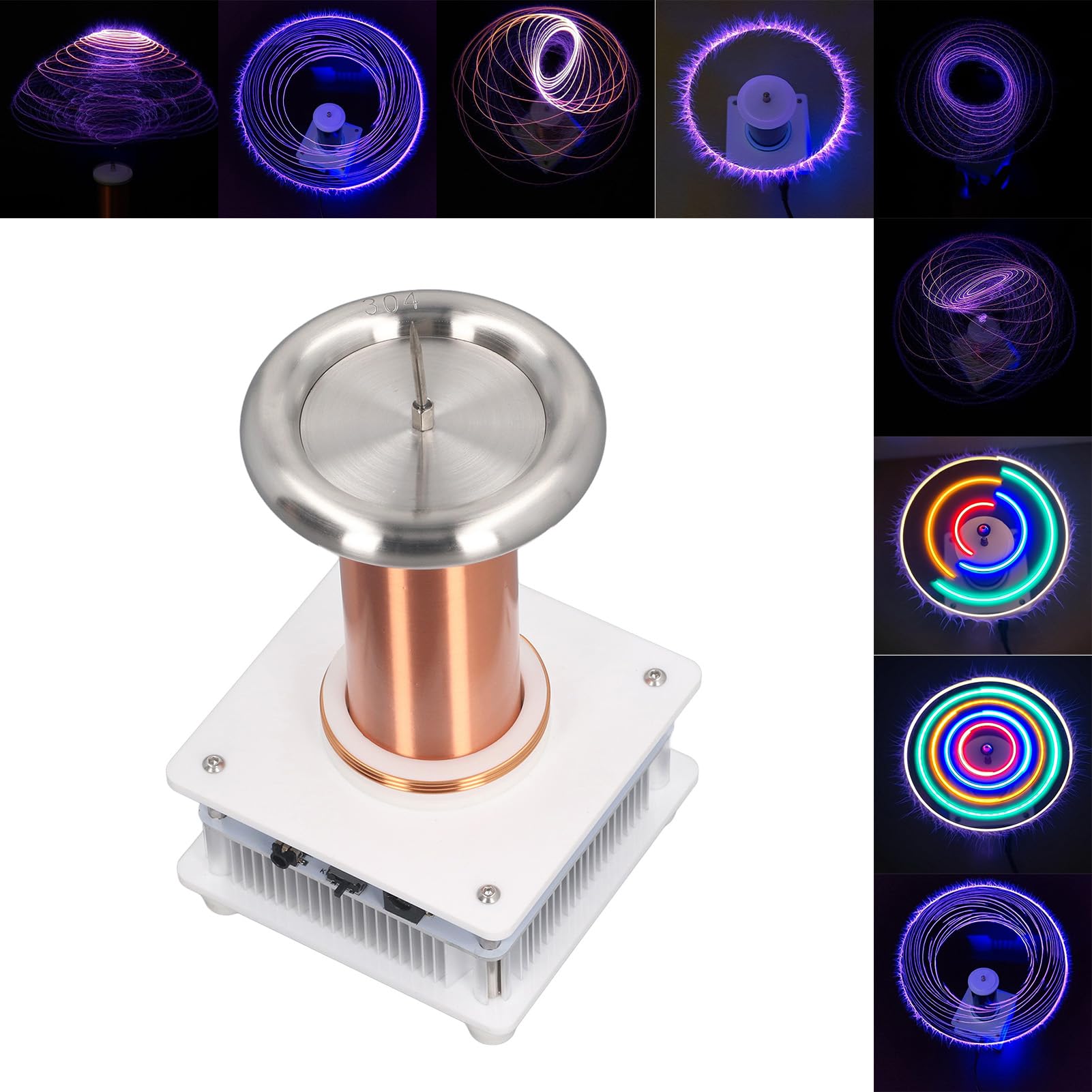 con Placa de Circuito de Alta Potencia de Bobina Secundaria de generador de - Modelo de Experimento de transmisión inalámbrica de Bobina de música Bluetooth y Altavoz de Plasma
