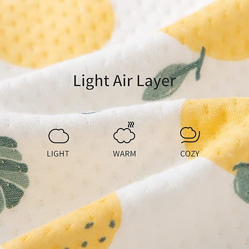 Miniatura 6 de Duomiaomiao 1.0 TOG - Saco de dormir súper transpirable para niños de 6 a 12 meses, 100% algodón, saco de dormir para cuatro estaciones con pies,