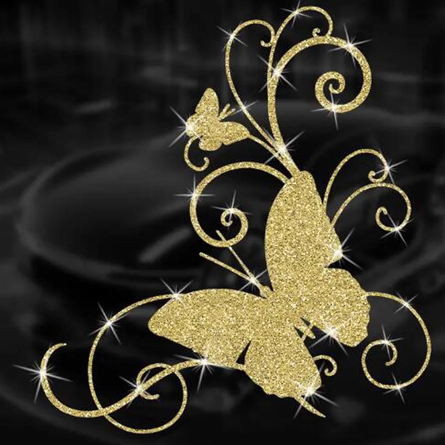 2pcs Butterfly Flower Sparkling Sunflower Self-Adhesive PVC Rainbow Glittery Decal Sticker for Cars, Laptops, Trucks, Motorcycles Wall Window Luggage Scratch Cover Door Multi-Surface Decor Sticker - Image 7