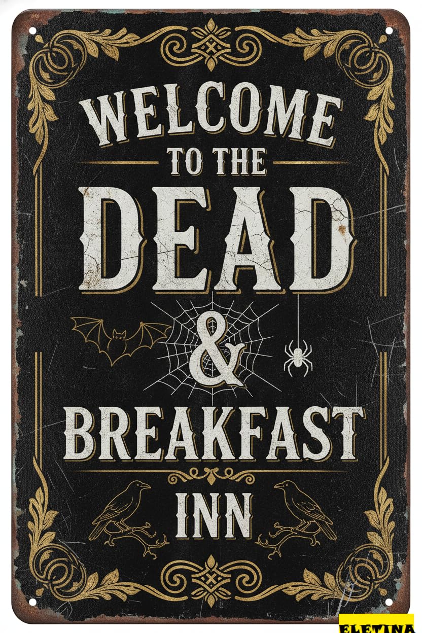 Personalized Sign for Man Cave Dead & Breakfast Inn - 8x12in Private Property Decorative